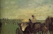 Edgar Degas Carriage on racehorse ground oil painting reproduction